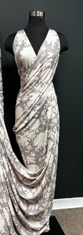 Cream Floral on Taupe | Rayon