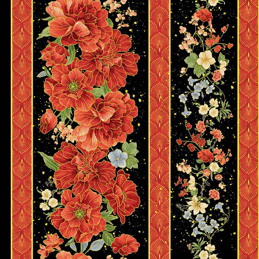 ASIAN FLORAL 11" STRIPE MET IMPERIAL | CHONG-A HWANG | Imperial Bloom