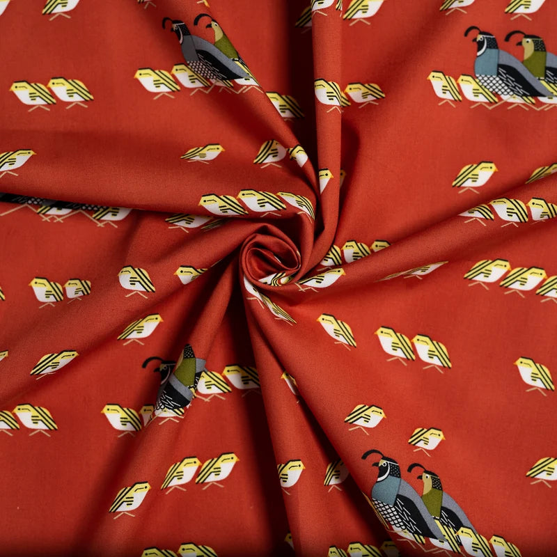 California Quail Poplin | Charley Harper | Sierra Range