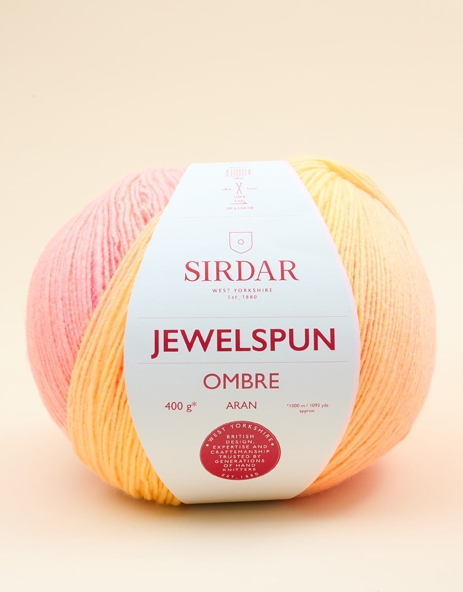 SIRDAR JEWELSPUN OMBRE ARAN, 400G SELF STRIPING YARN