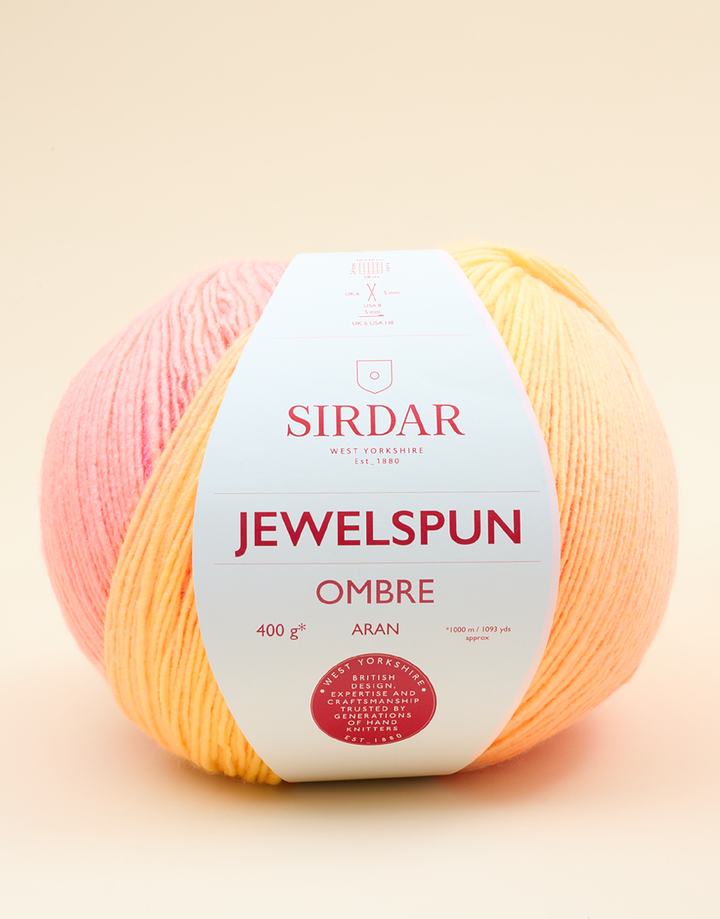 SIRDAR JEWELSPUN OMBRE ARAN, 400G SELF STRIPING YARN