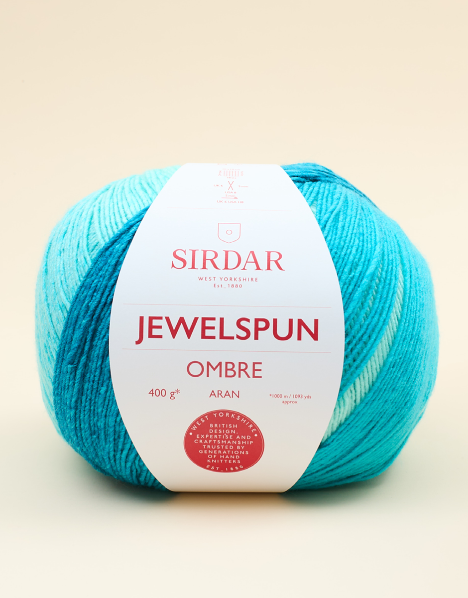 SIRDAR JEWELSPUN OMBRE ARAN, 400G SELF STRIPING YARN