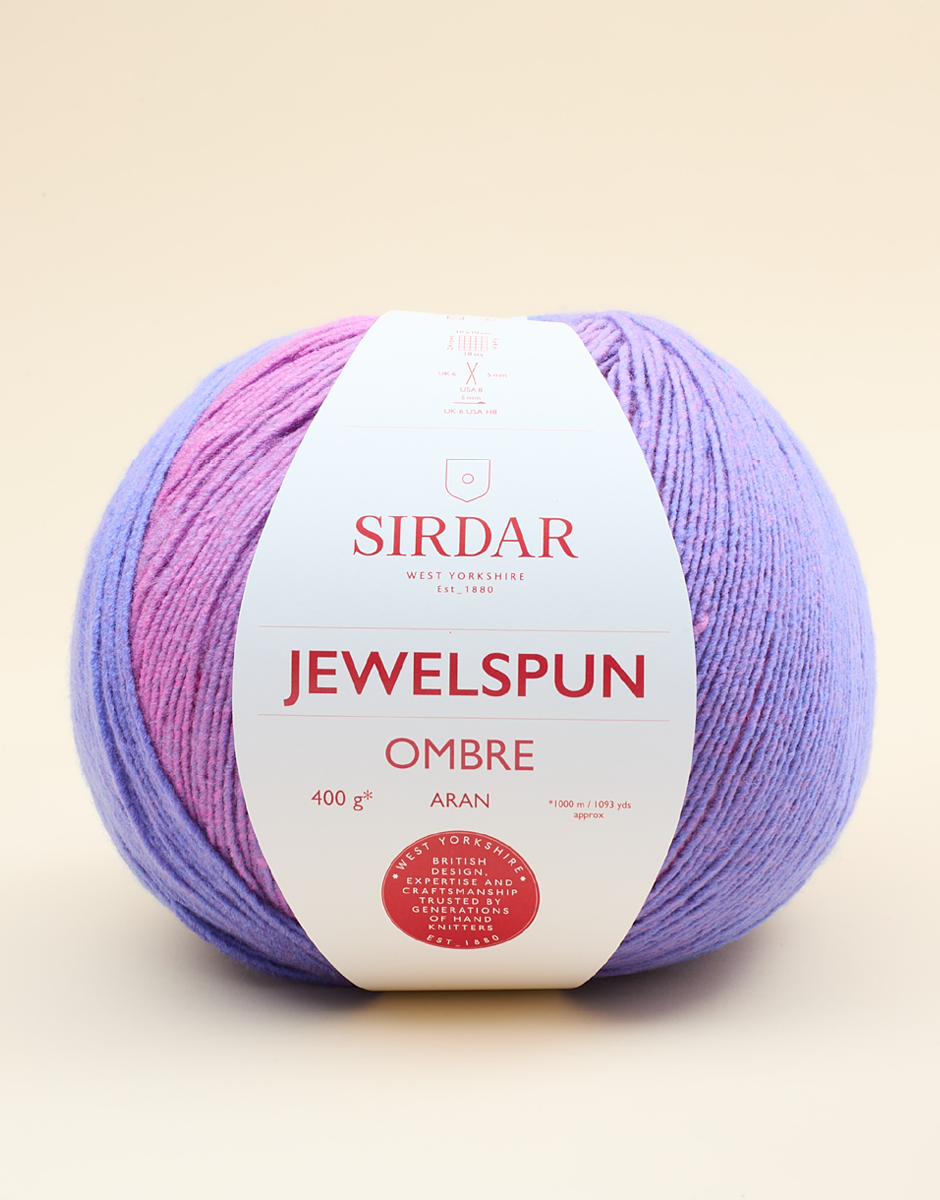 SIRDAR JEWELSPUN OMBRE ARAN, 400G SELF STRIPING YARN