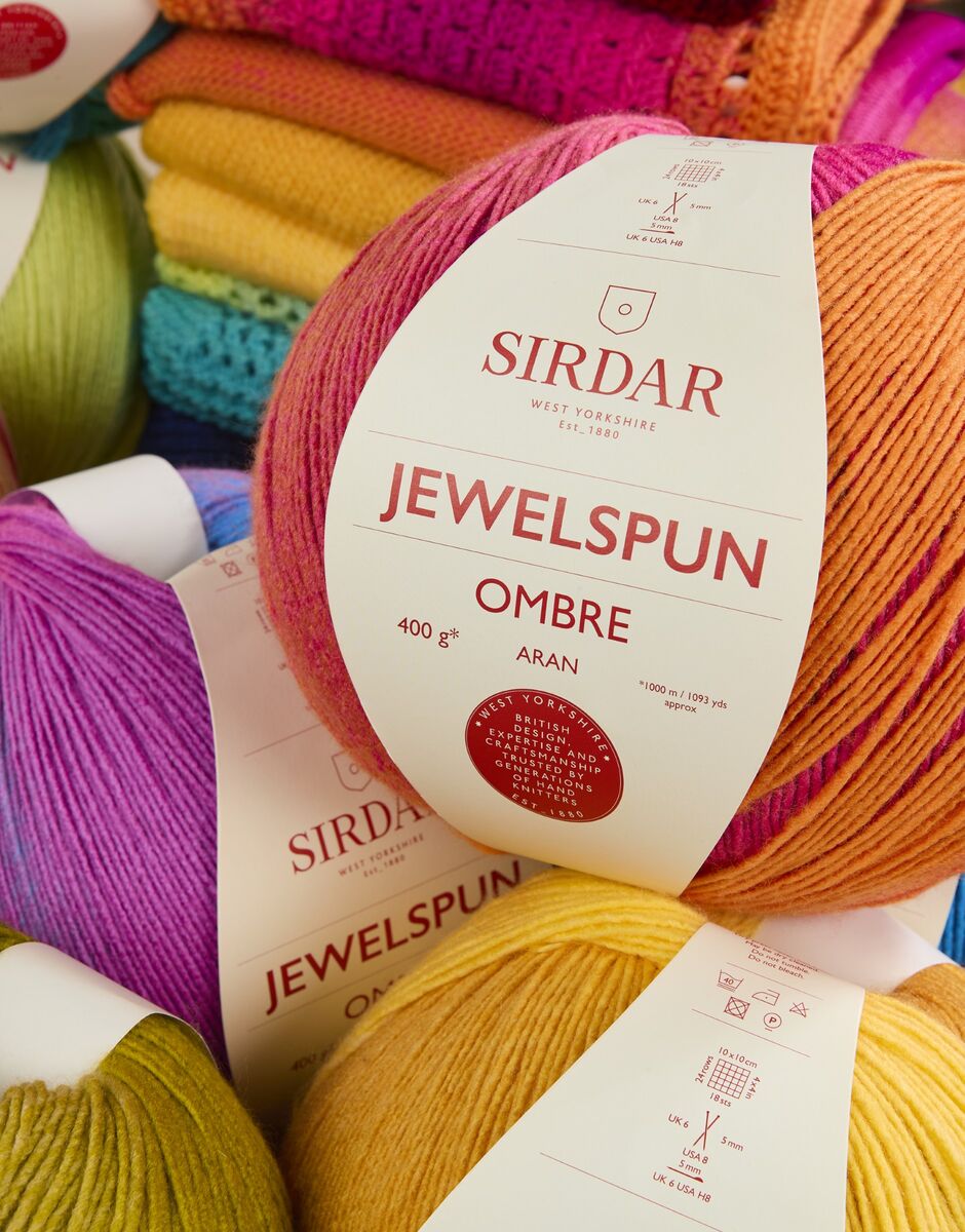 SIRDAR JEWELSPUN OMBRE ARAN, 400G SELF STRIPING YARN