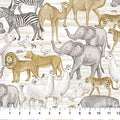Large Animals Cream Multi | Deborah Edwards | Two by Two| Price Per panel
