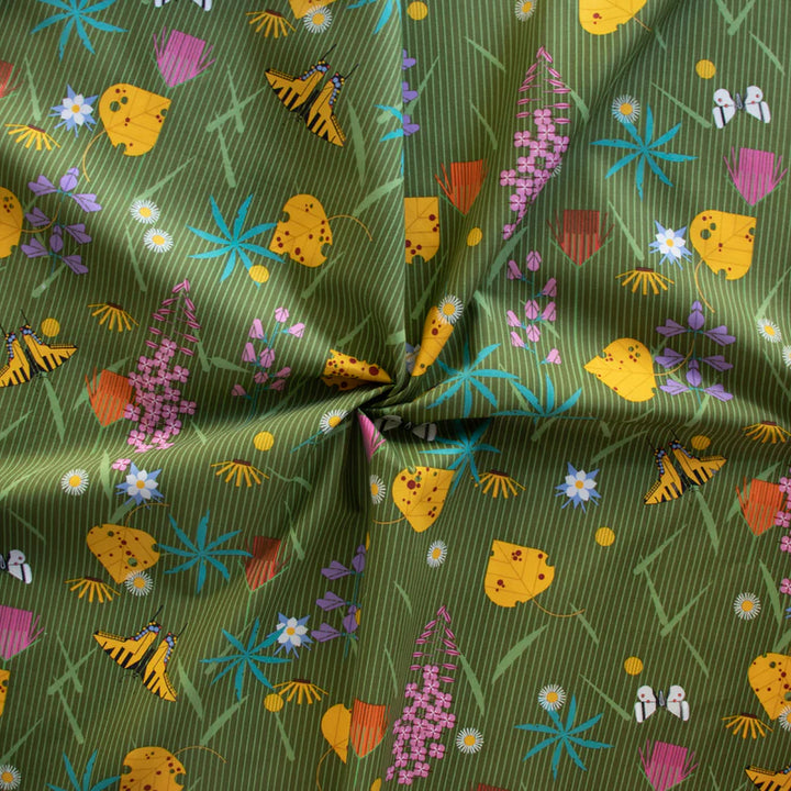 Mountain Flowers Poplin | by Charley Harper | Coastal Vol. 2