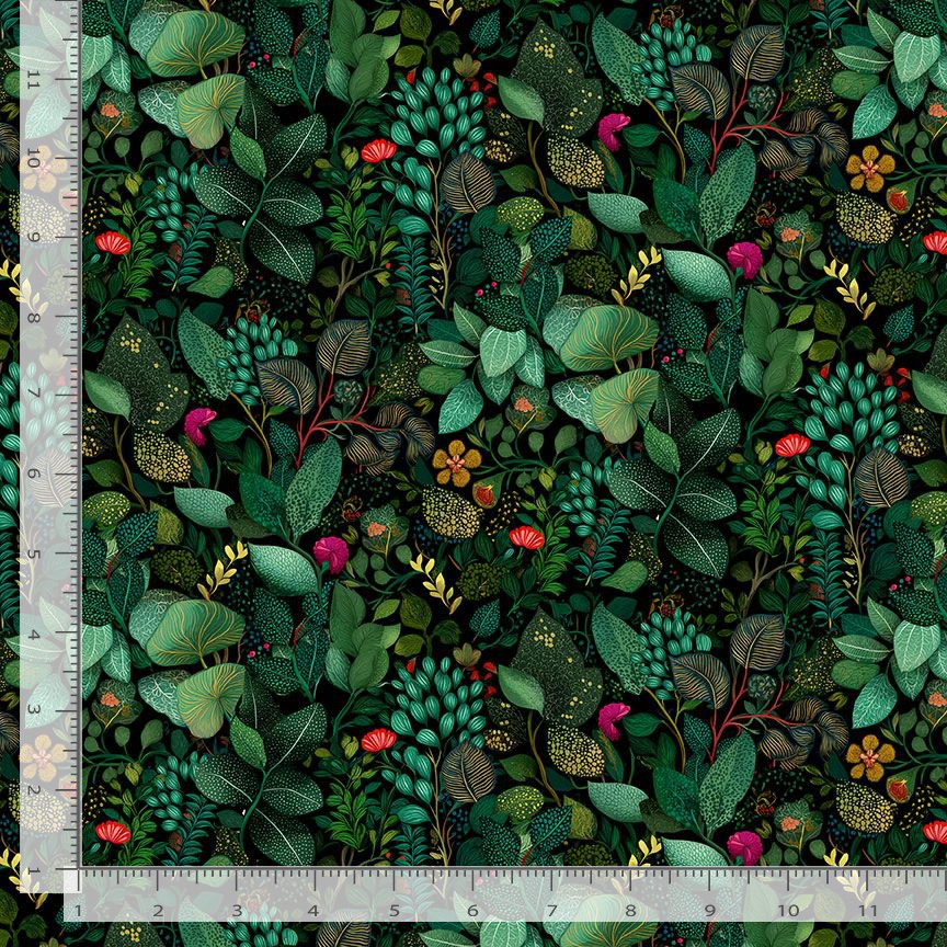 PACKED TROPICAL LEAVES in Green | Paradise Found | TImeless Treasures