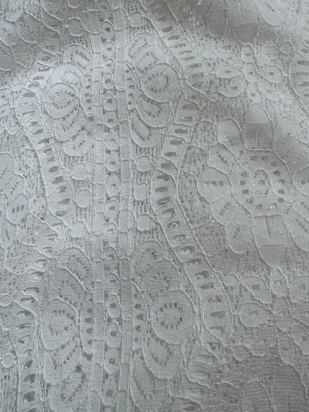 Poly Cotton Blend Fabric - Lace Ivory