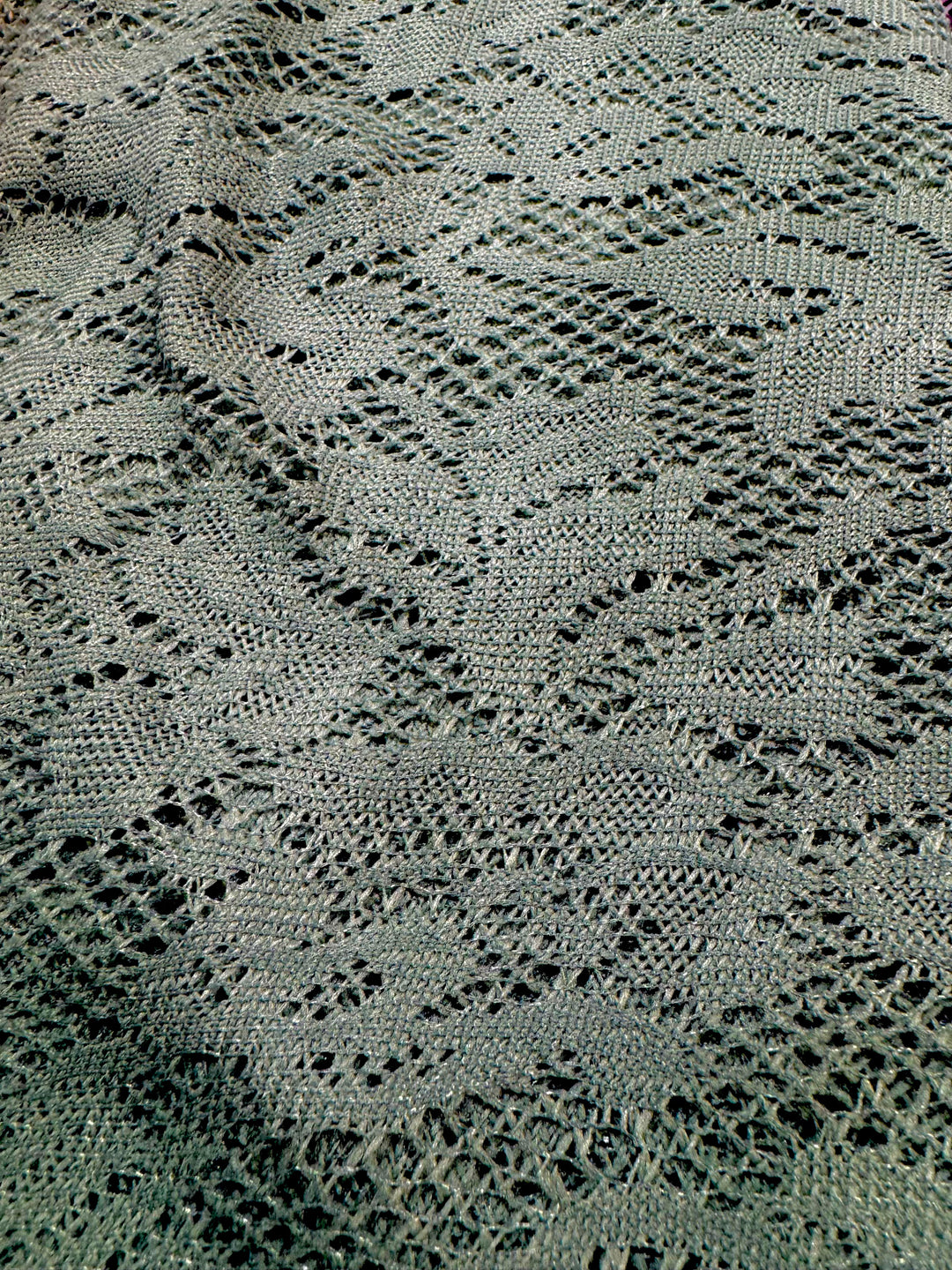 Poly Cotton Blend Fabric - Lace Olive