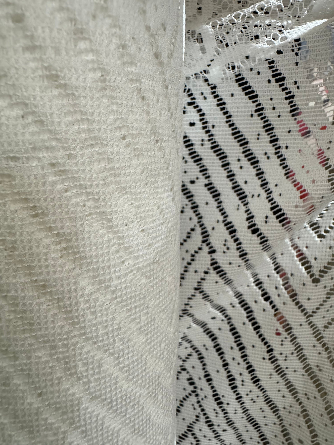 Poly Cotton Blend Fabric - Lace Off White