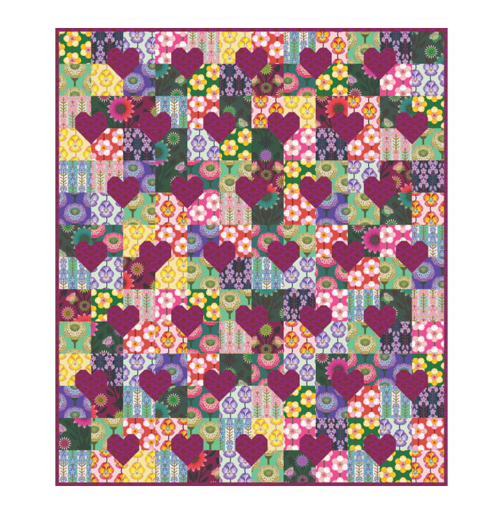 Patchwork Hearts Quilt Pattern