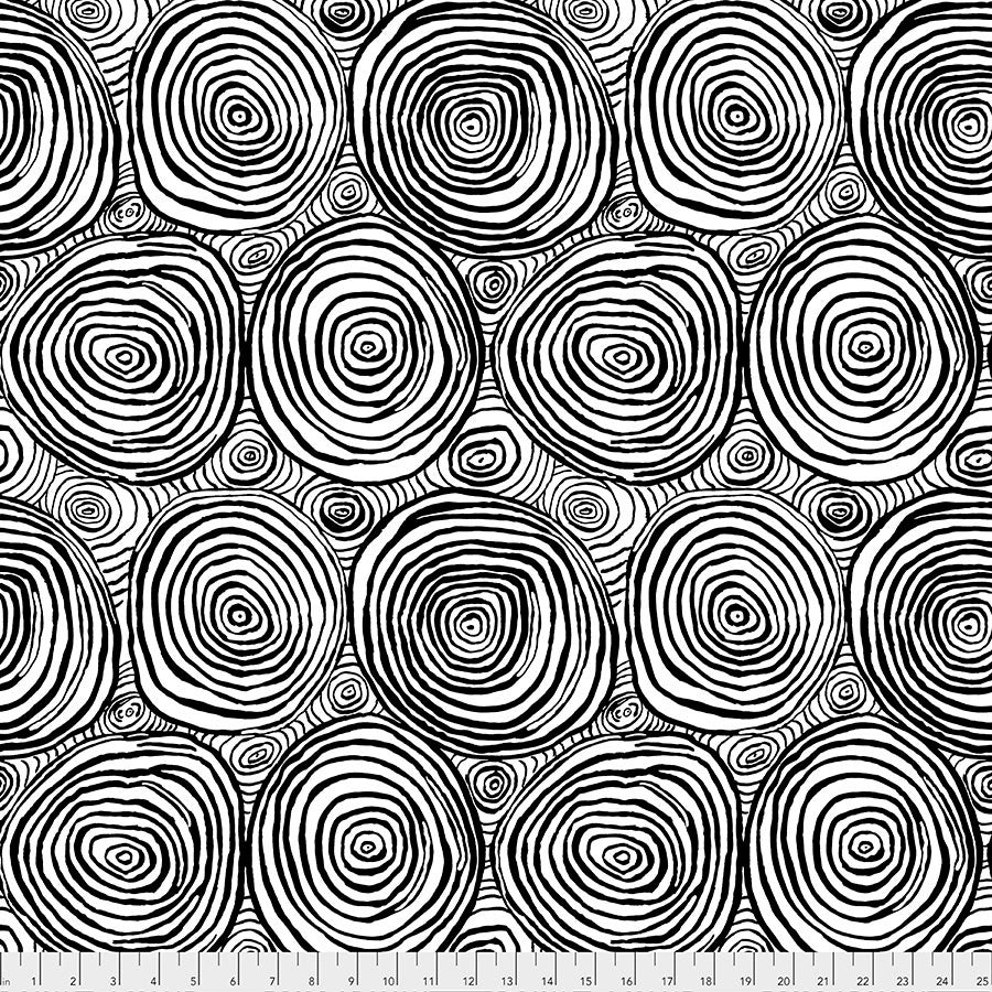 Onion Rings in Black |  Backing Fabric | by Kaffe Fassett | Stash Collection