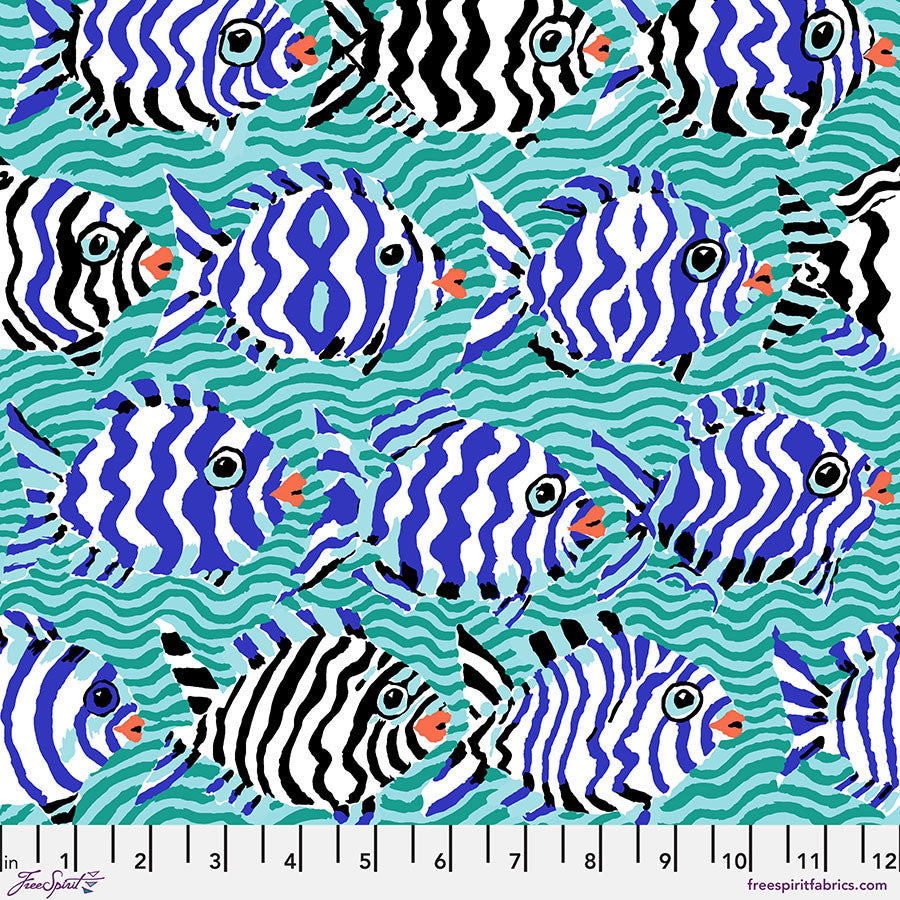 Minnows in Aqua | Kaffe Fassett