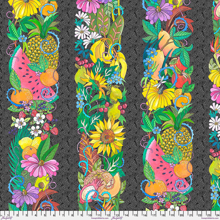 Fruitopia Border in Charcoal | Helen Godden | Fruitopia