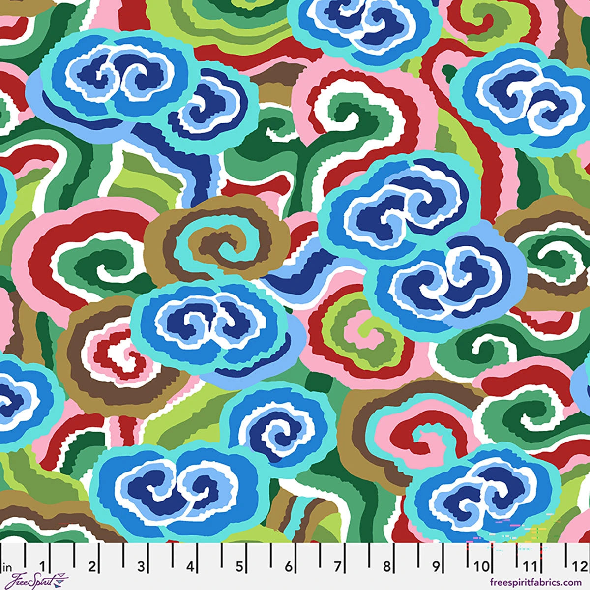 Cloud Scrolls - Blue || Brandon Mably |  Kaffe Fassett August 2026 Collection