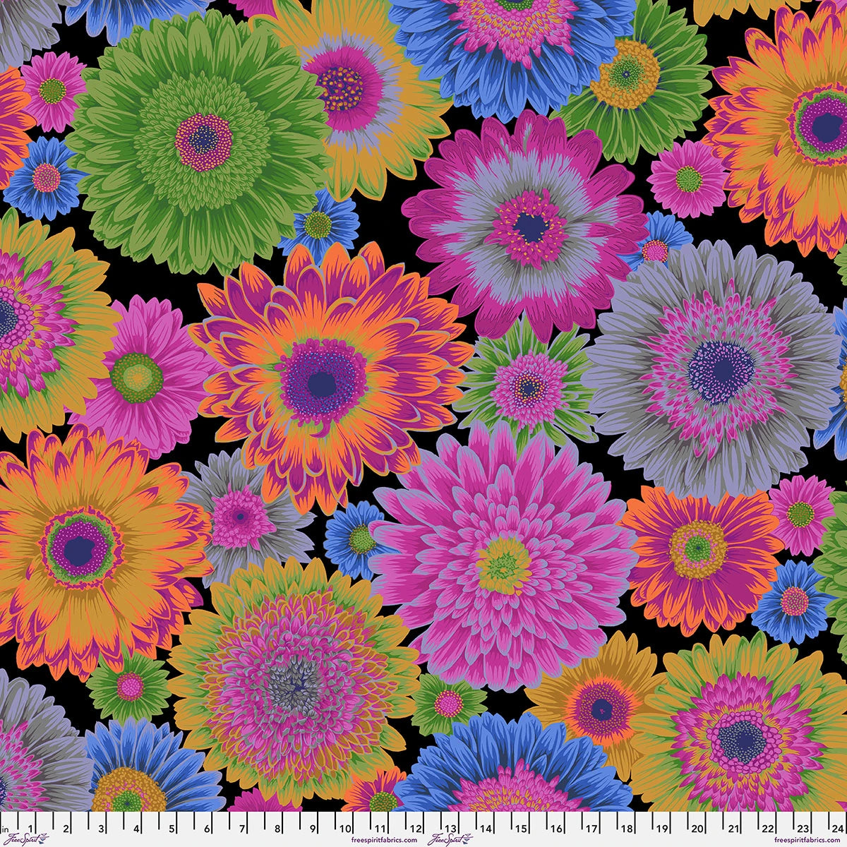 Gerbera Daisies - Dark || Brandon Mably |  Kaffe Fassett August 2026 Collection