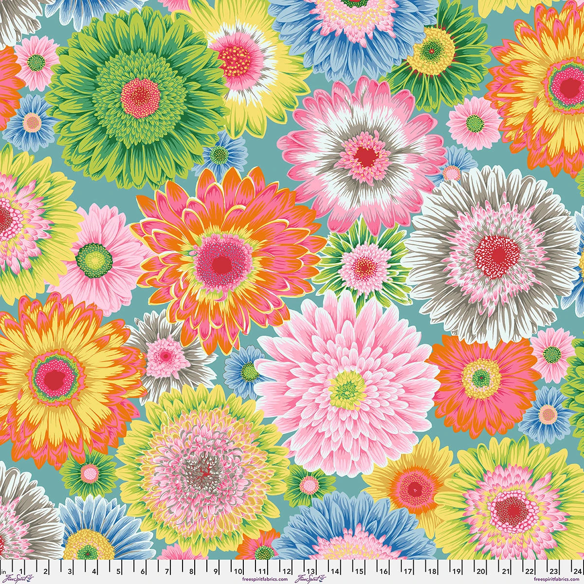 Gerbera Daisies - Pastel || Brandon Mably |  Kaffe Fassett August 2026 Collection