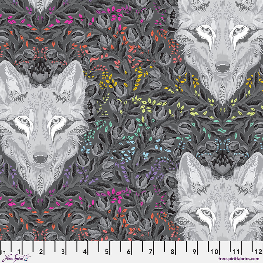 Wolf of Pink Street - Carbon | Tula Pink | Graywork