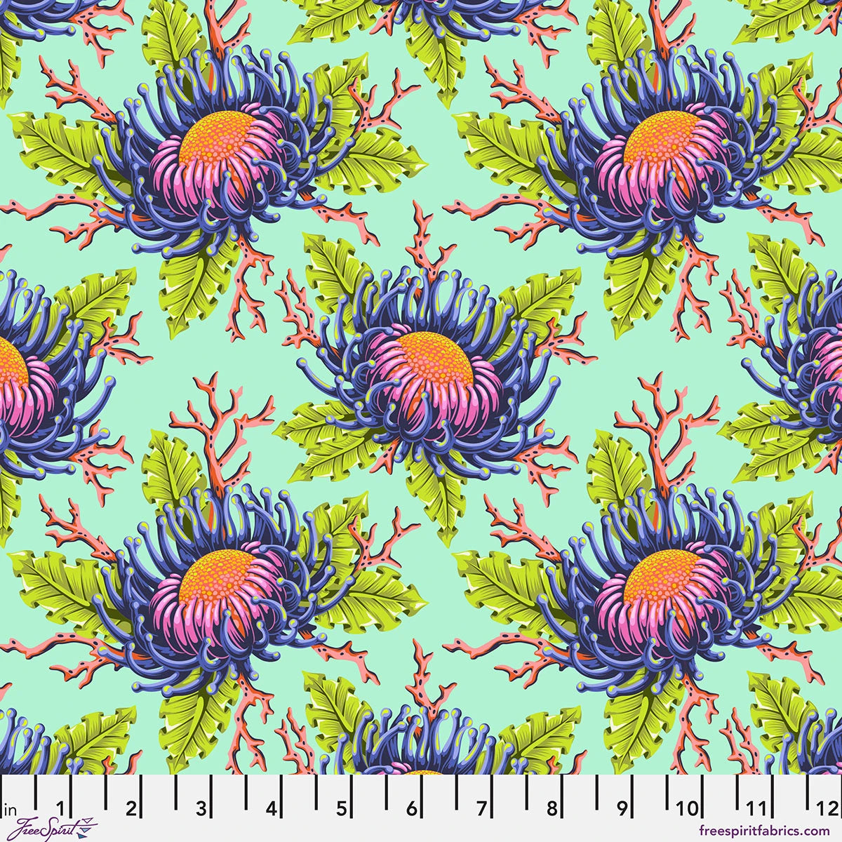 Seafoam | Friends & Anemones | Tula Pink | Floral Reef