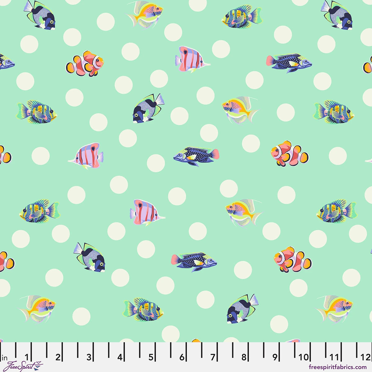 Seafoam | School Crossing | Tula Pink | Floral Reef