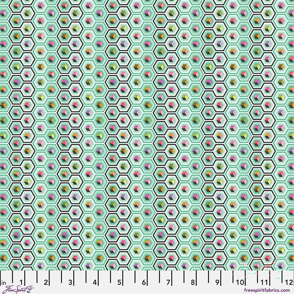 Hex Box in Sweet Mint by Tula Pink | Prince Charming Déjà Vu