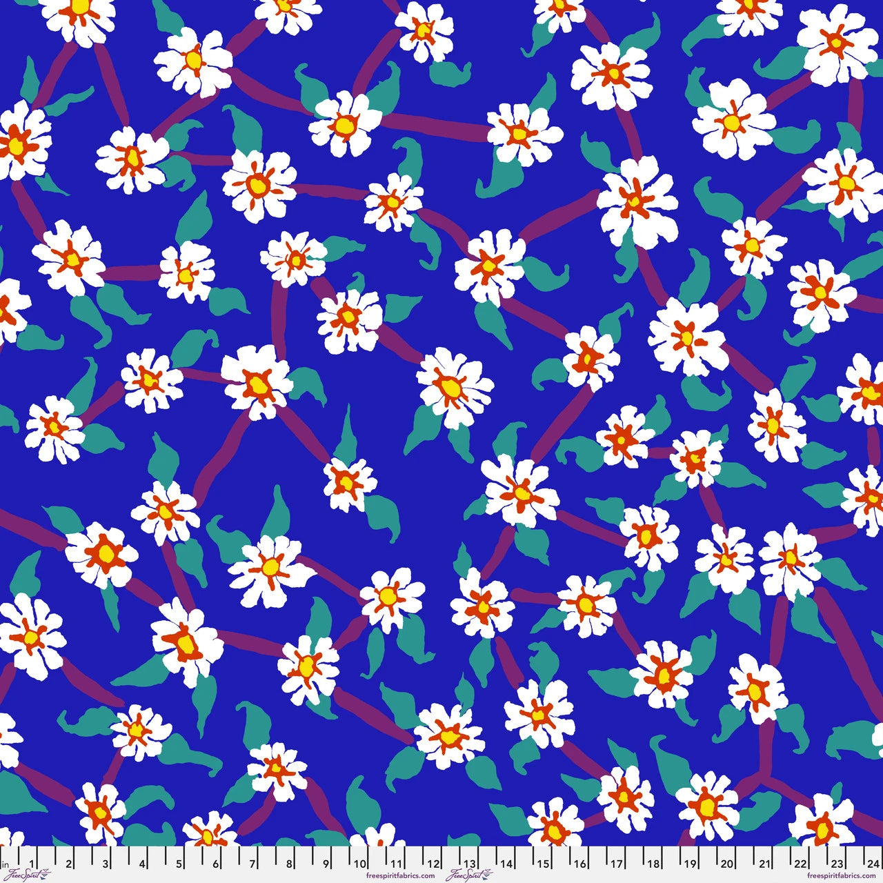 Backing Fabric - Mayflower - Blue  || Brandon Mably |  Kaffe Fassett August 2026 Collection