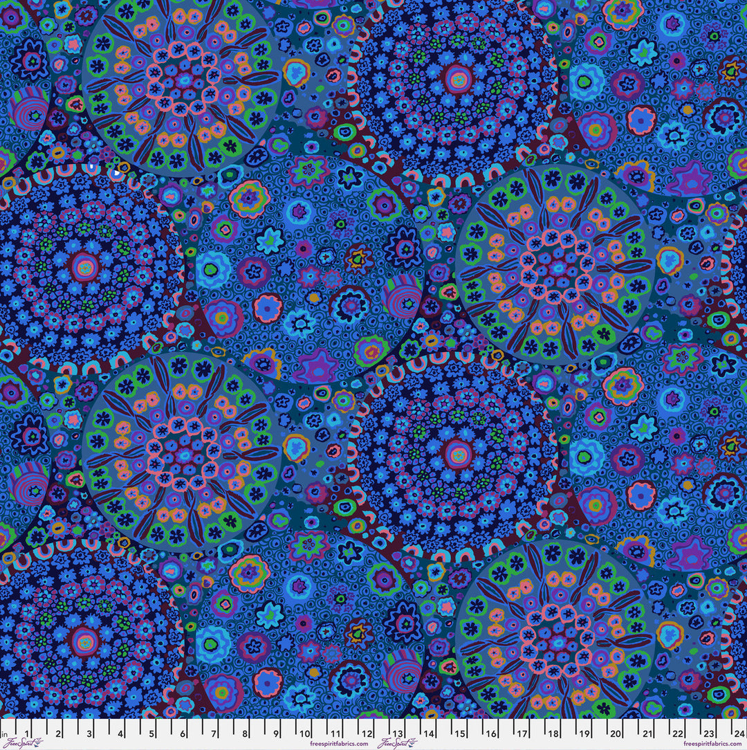 Millefiore in Blue |  Backing Fabric | by Kaffe Fassett | February 2025