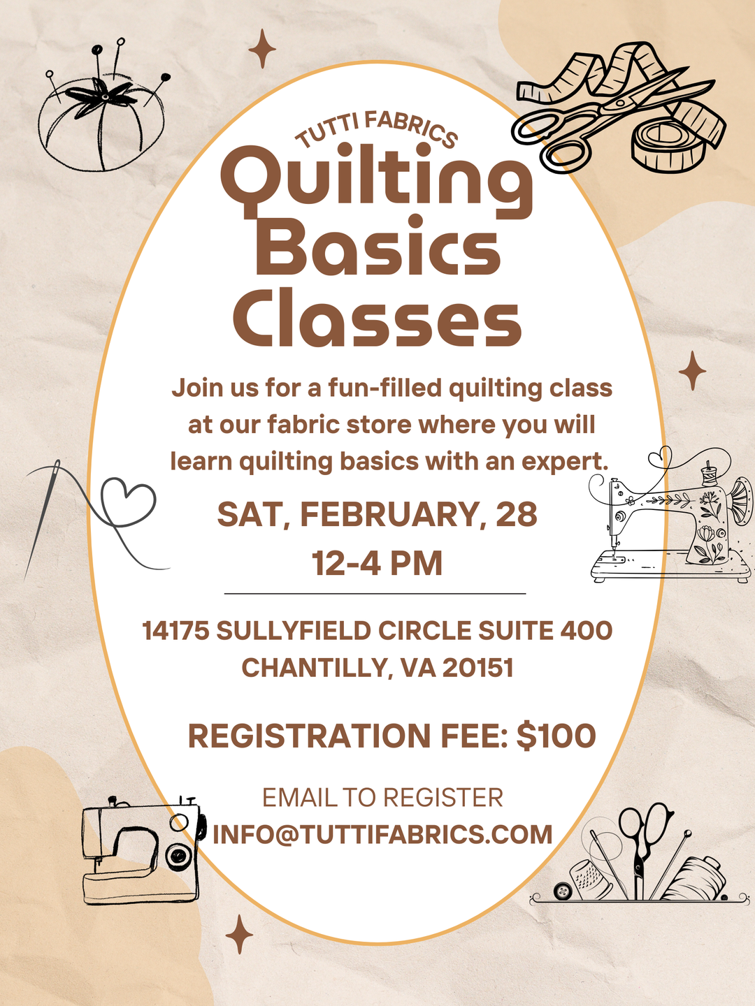 Quilt Basics Class-Feb 28 12 PM-4 PM