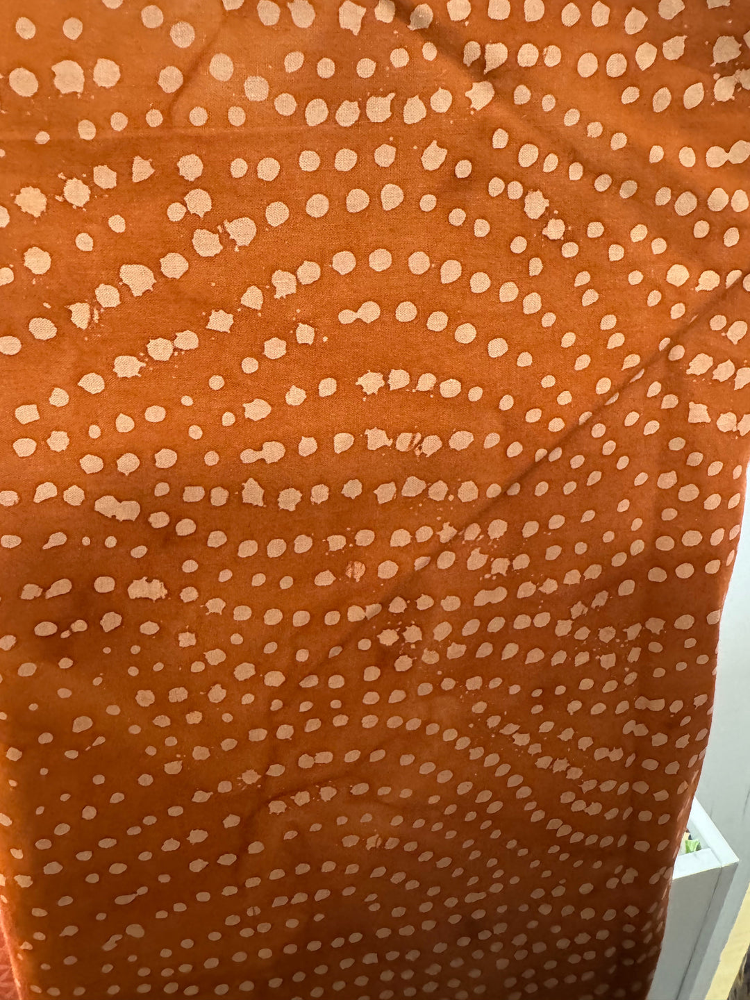 Quilting Batiks Fabric - Orange with Polkadots