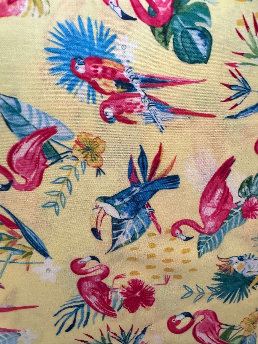 Quilting Cotton Fabric - Parrots and Flamingos