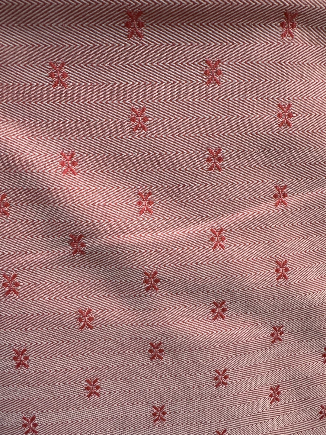 Quilting Linen Canvas Fabric - Peach with Design