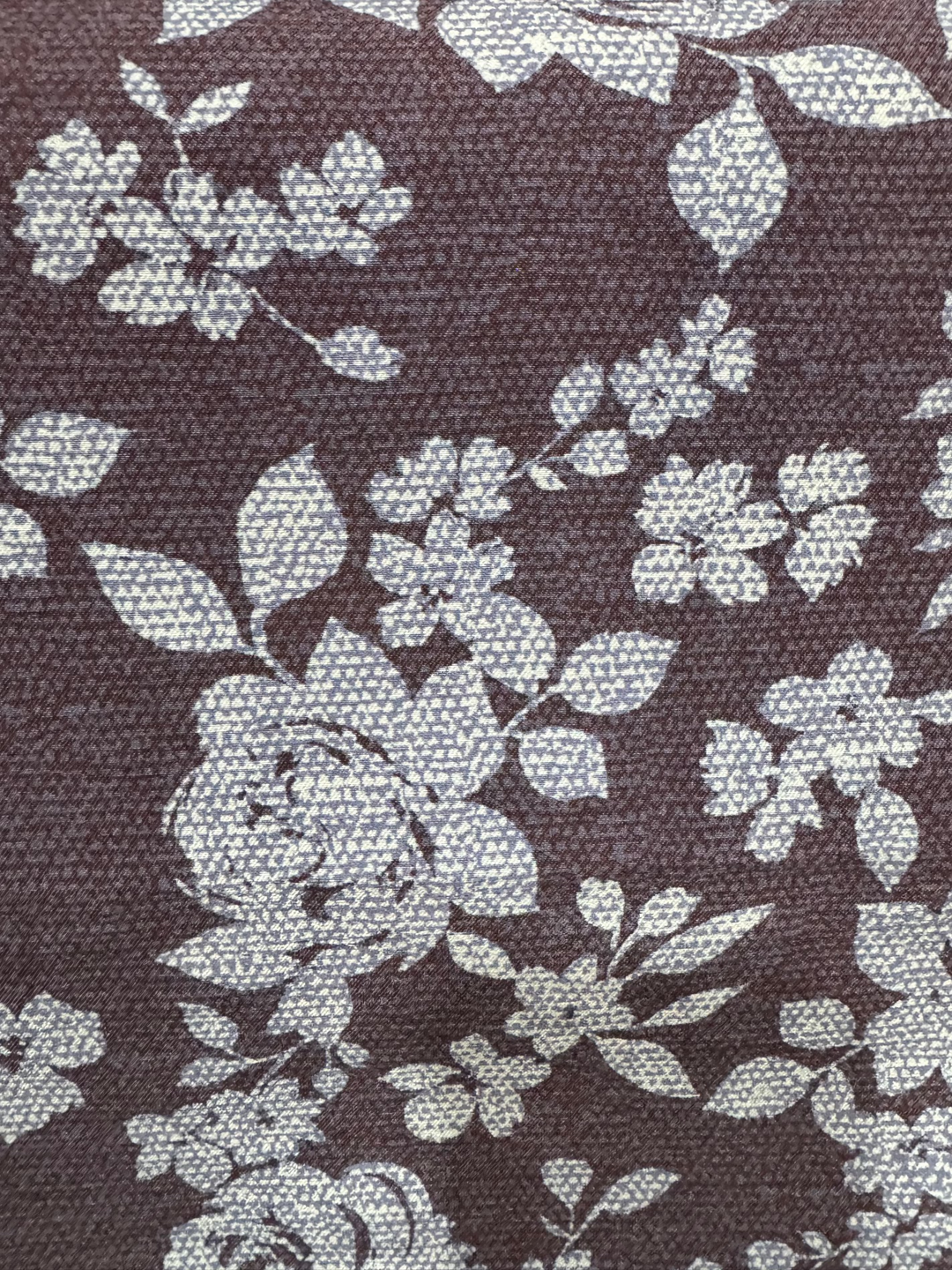 Rayon with Spandex Fabric - Denim Blue with Flowers