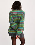 SEMI-PRECIOUS SWEATER KNITTING PATTERN IN JEWELSPUN WITH WOOL CHUNKY Self Striping Yarn