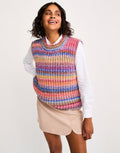 BENEATH THE SURFACE VEST KNITTING PATTERN IN JEWELSPUN WITH WOOL CHUNKY Self Striping Yarn