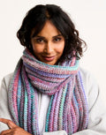 RICH SEAM CROCHET SCARF PATTERN IN JEWELSPUN WITH WOOL CHUNKY Self Striping Yarn