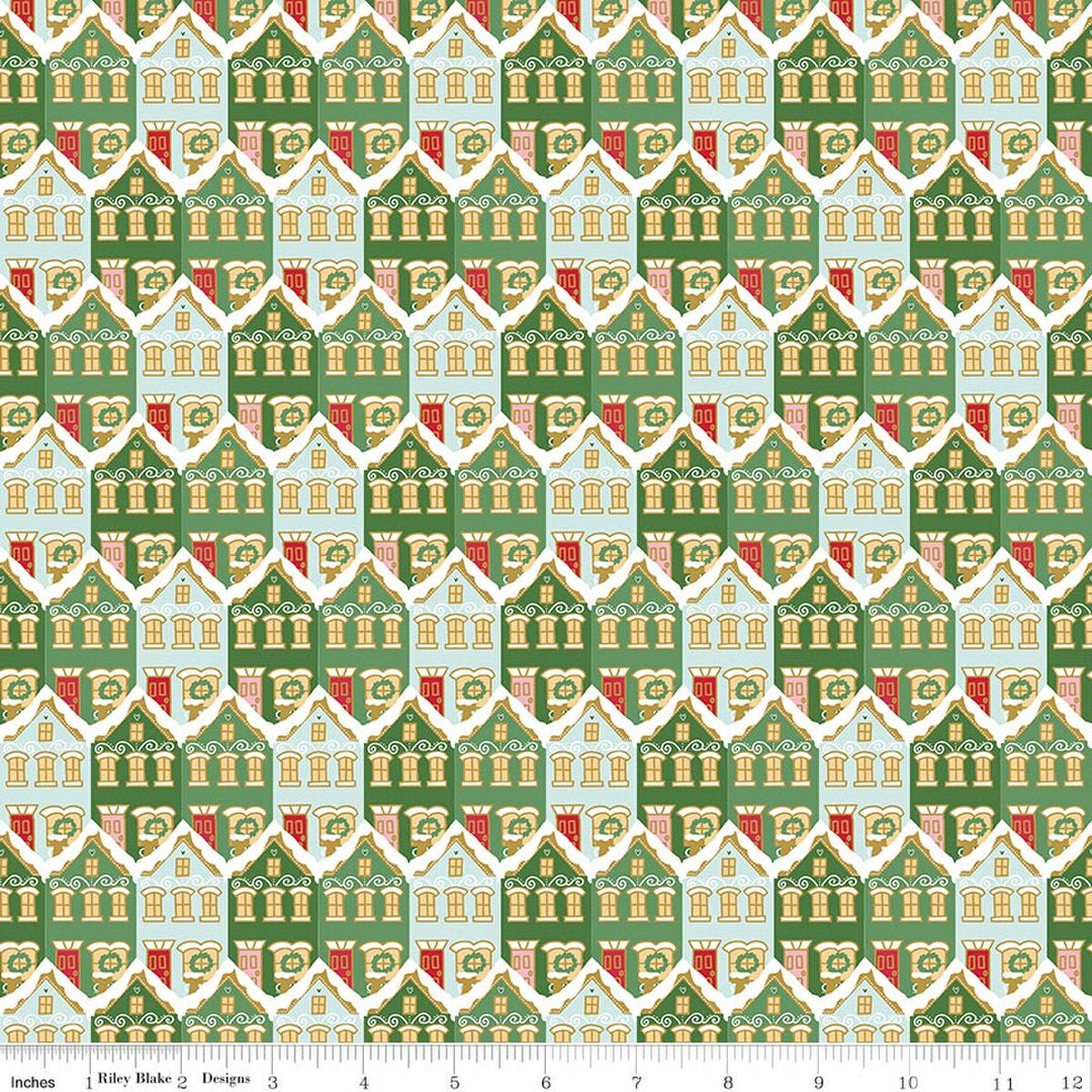 Christmas Houses in Green Sparkle | Melissa Mortenson |  Claus & Co.