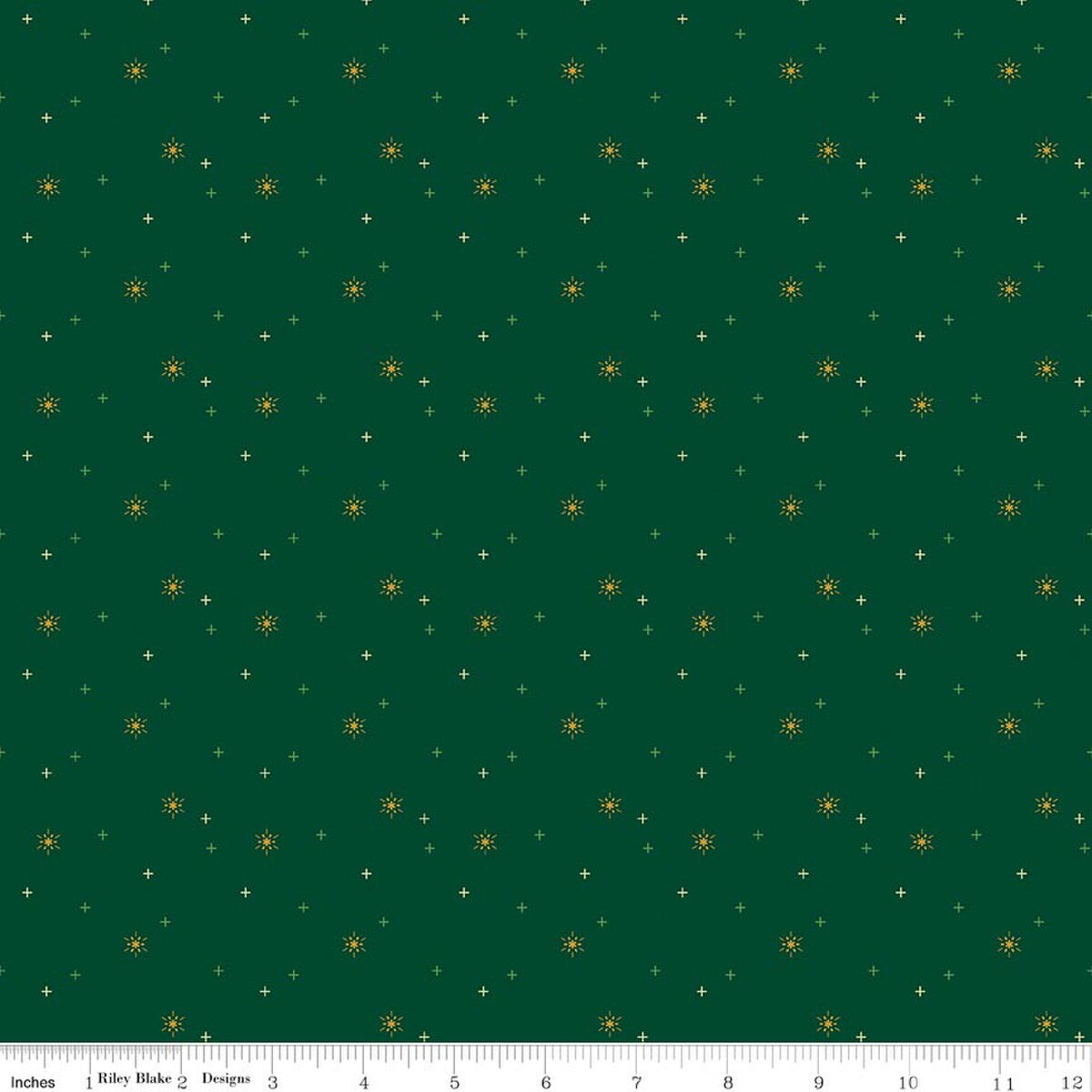 Sparkler Snowflake Christmas Green | Riley Blake Designs