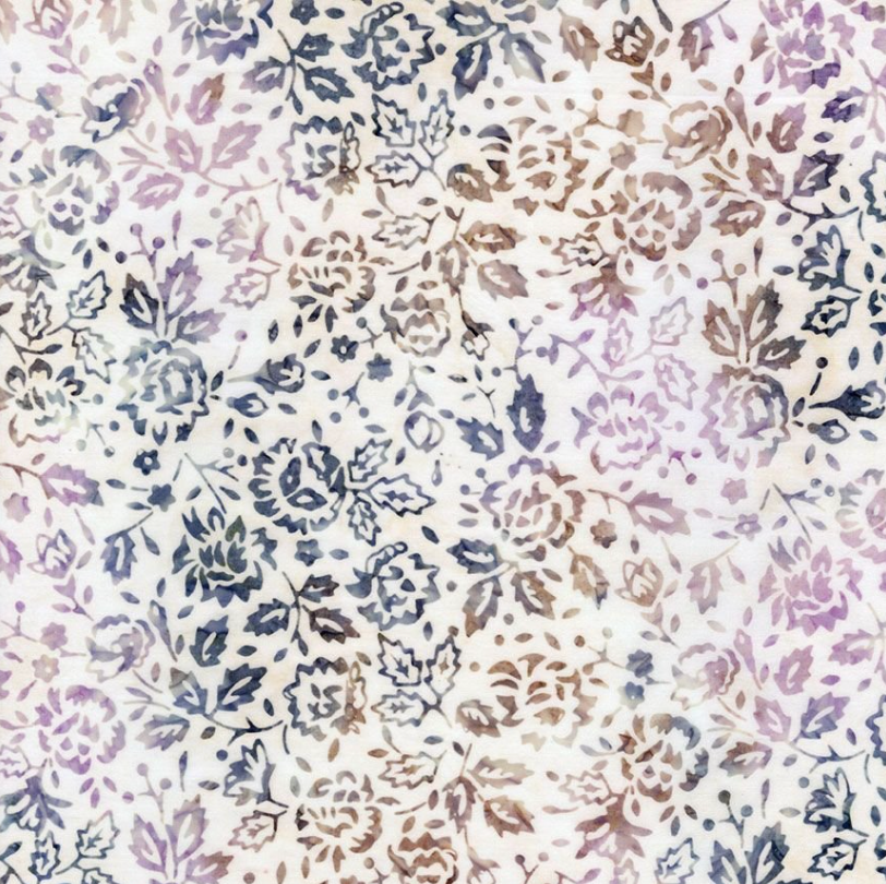 Slate Stamped Flowers| Timeless Treasures | Tonga Batiks Plumberry Collection