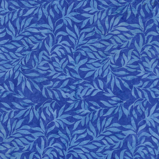 Bluebell Cobalt Soothing Leaves | Timeless Treasures | Tonga Batiks Bluebell Collection