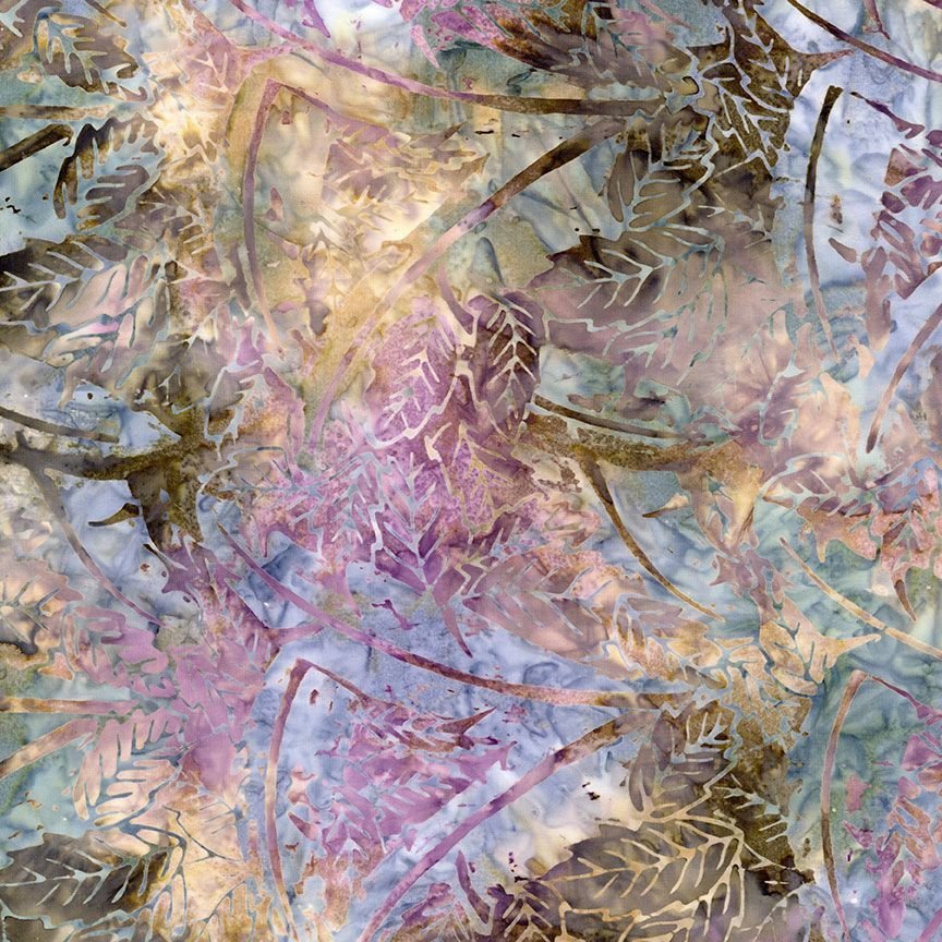 Stone Large Tropical Leaves | Timeless Treasures | Tonga Batiks Plumberry Collection