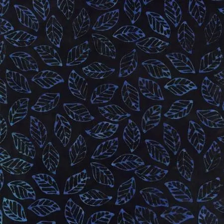 Bluebell Iris Tossed Leaves | Timeless Treasures | Tonga Batiks Bluebell Collection