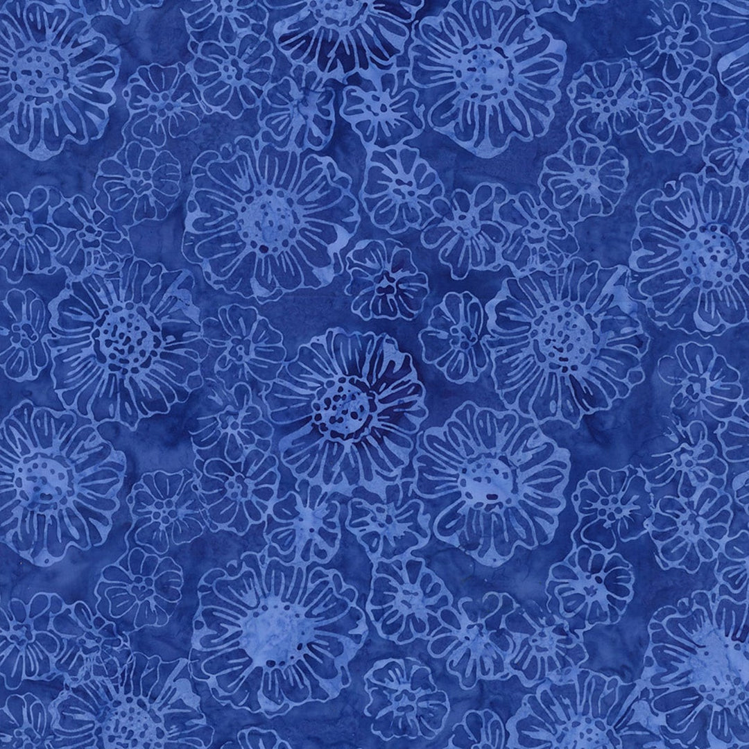 Bluebell Royal Calendula| Timeless Treasures | Tonga Batiks Bluebell Collection