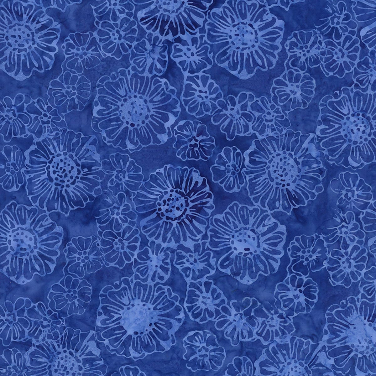Bluebell Royal Calendula| Timeless Treasures | Tonga Batiks Bluebell Collection