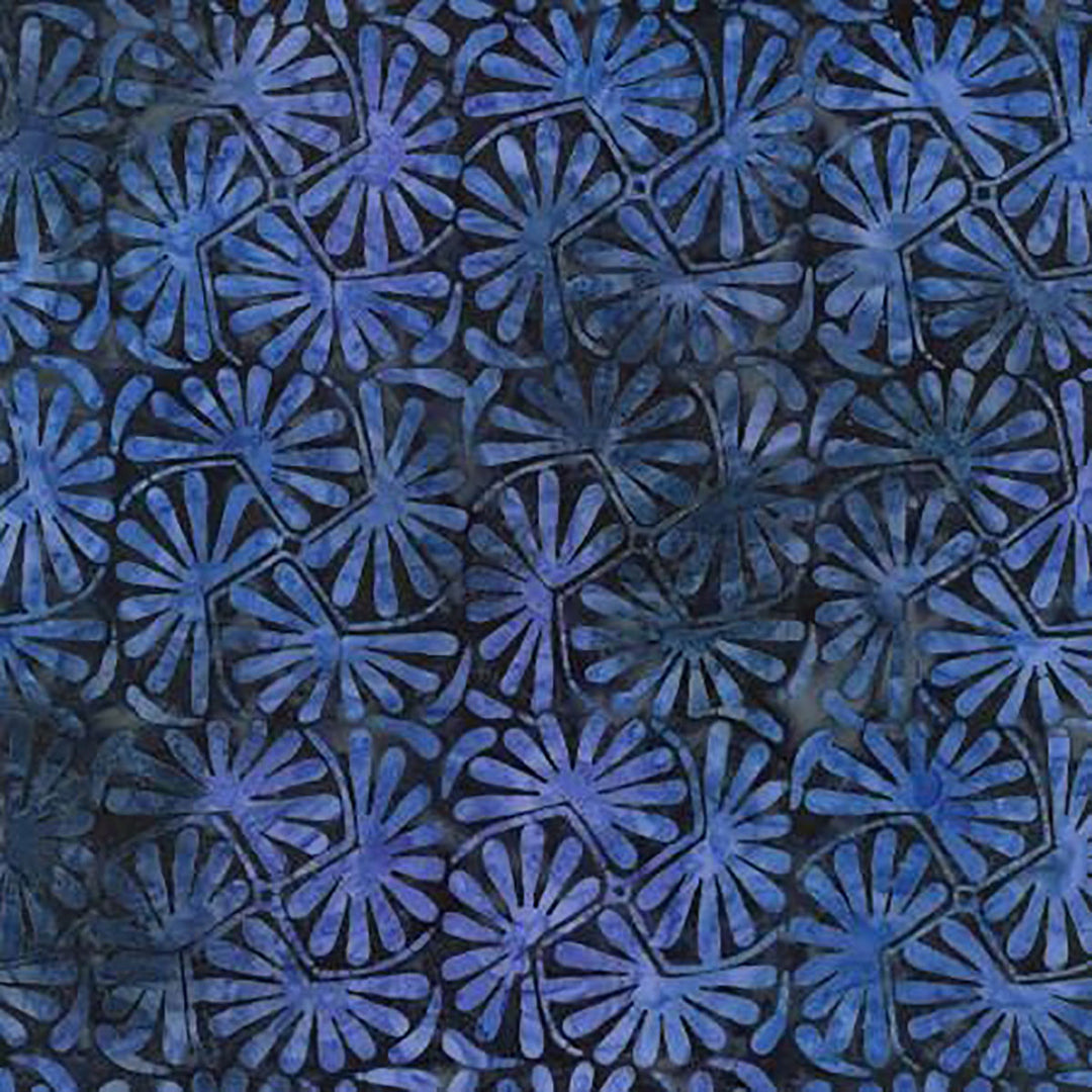 Bluebell Indigo Horse Chestnut Leaves | Timeless Treasures | Tonga Batiks Bluebell Collection
