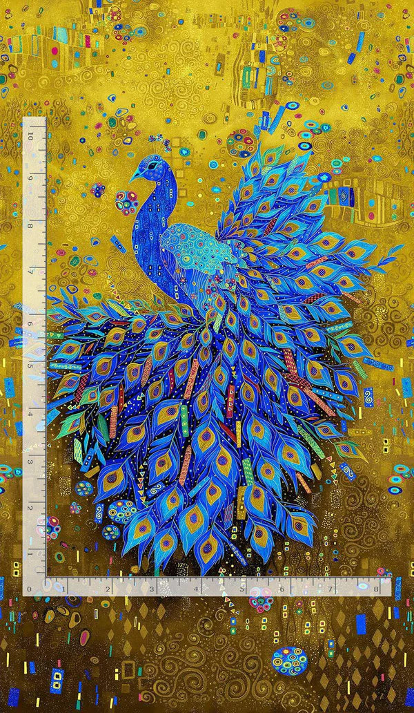 PEACOCK PANEL 24" | by CHONG-A HWANG | Timeless Treasures