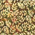 Medium Floral in Chai Tea | Cotton Batiks | Hoffman Fabrics
