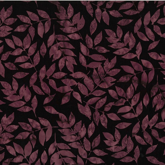 Leaves in Rum Raisin | Cotton Batiks |  Hoffman Fabrics