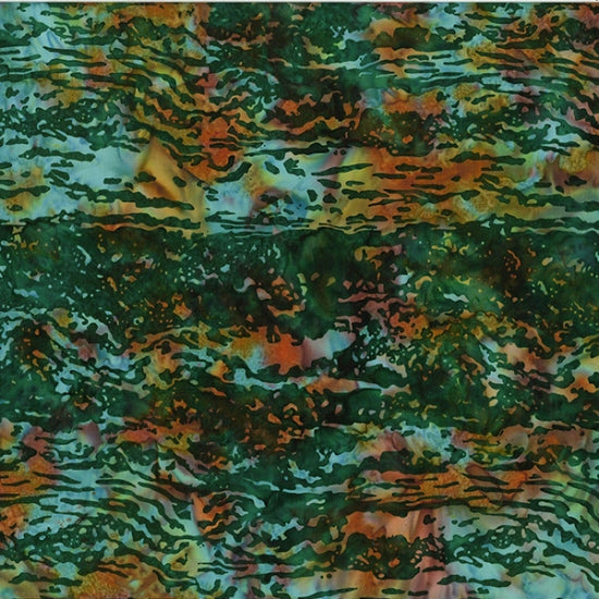Watercolor in Hunter | Cotton Batiks | Hoffman Fabrics