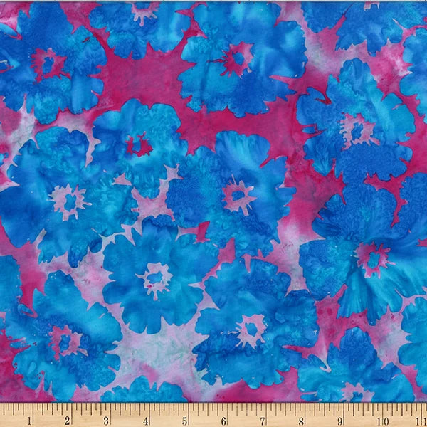 Big Floral in Bubblegum | Cotton Batiks |  Hoffman Fabrics