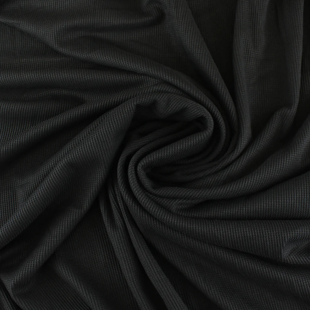 Black Solid | Mini Waffle Knit